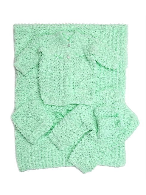 Unisex Baby Multi Color Blanket Mittens Pants Sweater Set Newborn - SophiasStyle.com